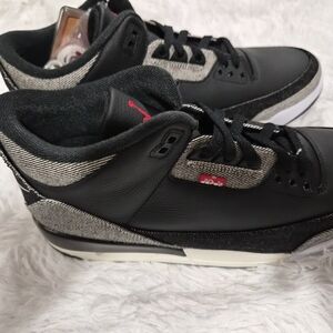 Jordan Black and Gray Sneakers with Red Accents